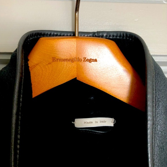 ERMENEGILDO ZEGNA LEATHER SHEARLING COAT SIZE EU 56 - Picture 1 of 16